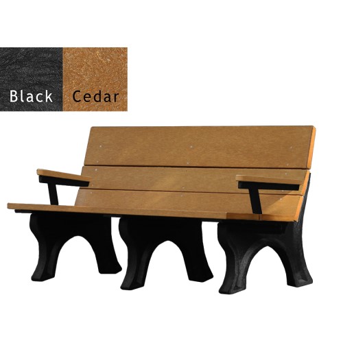 CAD Drawings Polly Products Traditional ADA Bench 6' with arms (ASM-TB6HA)