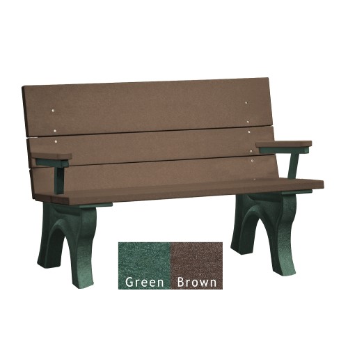 CAD Drawings Polly Products Traditional ADA Bench 4' with arms (ASM-TB4HA)