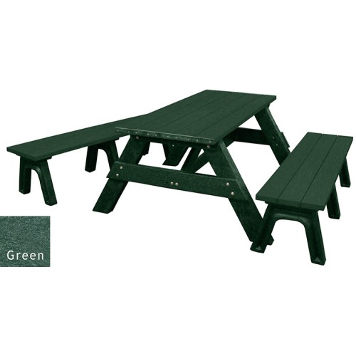 CAD Drawings Polly Products Deluxe 6' Table w/ Detached Seats (ASM-DPT6DS)