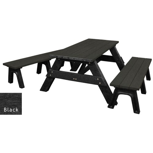 CAD Drawings Polly Products Deluxe 6' Table w/ Detached Seats (ASM-DPT6DS)