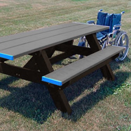 CAD Drawings Polly Products Standard Picnic Table ADA Compliant (ASM-SPT2HA)