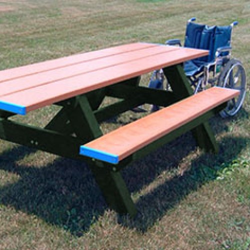 CAD Drawings Polly Products Standard Picnic Table ADA Compliant (ASM-SPT2HA)