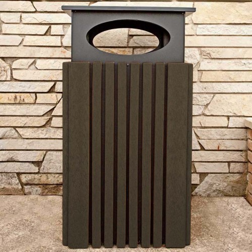 CAD Drawings Polly Products 40 Gallon Trash Receptacle with Rain Cap (ASM-T40C)