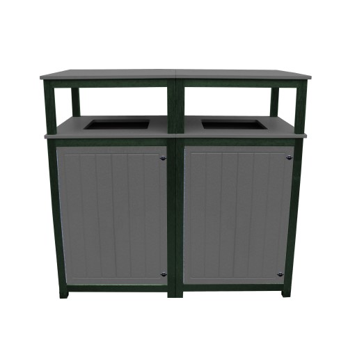 CAD Drawings Polly Products 32 Gallon Square Trash Receptacle - 2-tone Double (ASM-2T32)