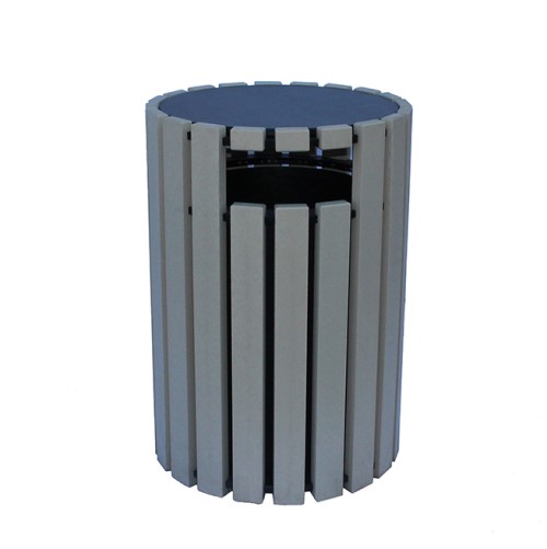 CAD Drawings Polly Products 33 Gallon Round Trash Receptacle with Cap (ASM-R33C)