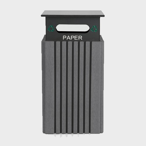 CAD Drawings Polly Products 40 Gallon Recycle Receptacle w/ Paper RainCap (ASM-R40C-PA)