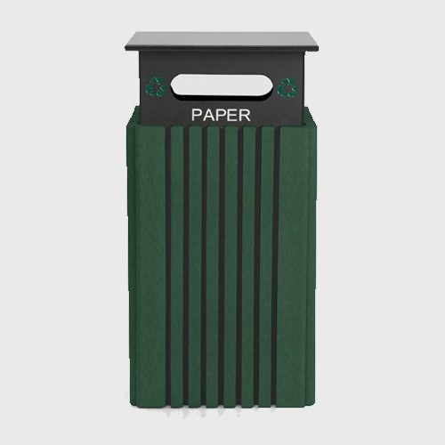 CAD Drawings Polly Products 40 Gallon Recycle Receptacle w/ Paper RainCap (ASM-R40C-PA)