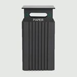 View 40 Gallon Recycle Receptacle w/ Paper RainCap (ASM-R40C-PA)