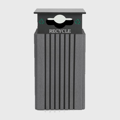 CAD Drawings Polly Products 40 Gallon Recycle Receptacle w/ Recycle RainCap (ASM-R40C-RE)