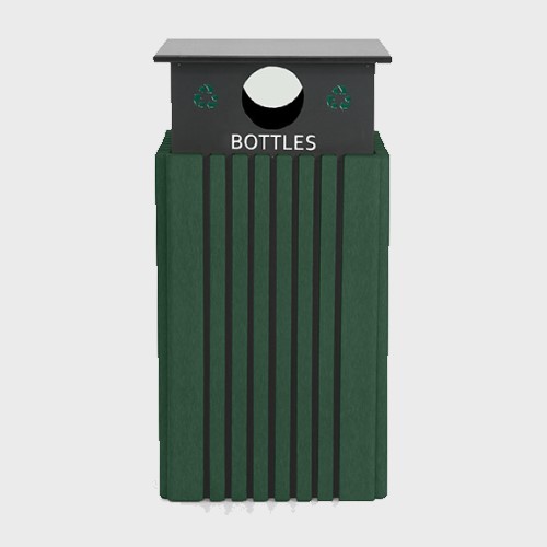 CAD Drawings Polly Products 40 Gallon Recycle Receptacle w/ Bottle RainCap (ASM-R40C-BO)