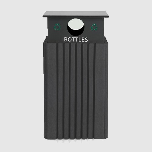 CAD Drawings Polly Products 40 Gallon Recycle Receptacle w/ Bottle RainCap (ASM-R40C-BO)