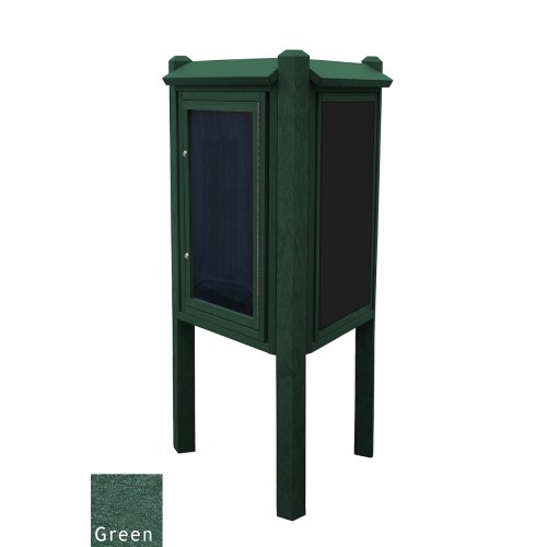 CAD Drawings Polly Products 3-Sided Emergency Kiosk 8' post 1-blank side (ASM-AEK8)