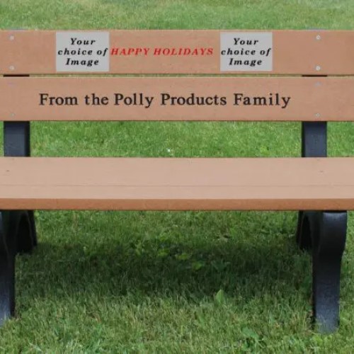 CAD Drawings Polly Products Holiday Bench 4' Cedar Happy Holidays (HB4HO-BK/CD)