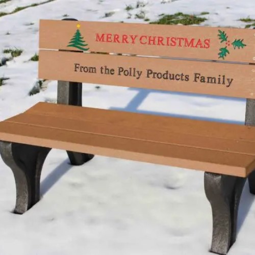 CAD Drawings Polly Products Holiday Bench 4' Cedar Merry Christmas (HB4MC-BK/CD)