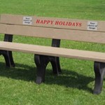 View Holiday Bench 6' Weathered Happy Holidays (HB6HO-BK/WW)