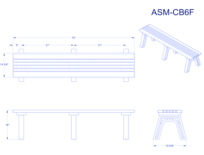 Cambridge 6' Flat Bench (ASM-CB6F)