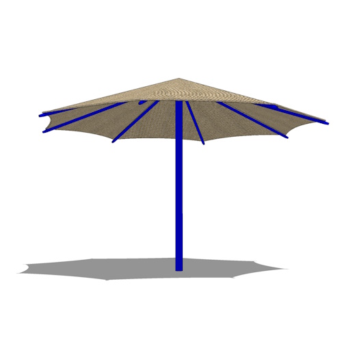Single Post Umbrella Shade System - 25'