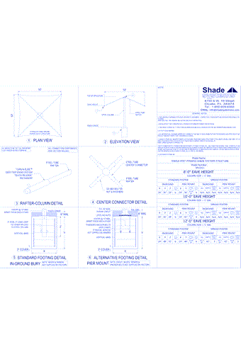 Single Post Pyramid Shade System - 10' x 10'
