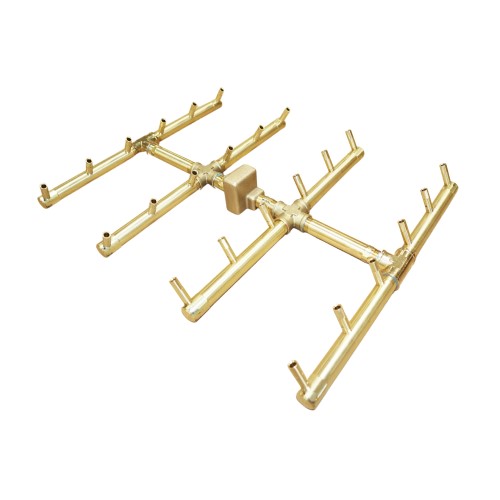 CAD Drawings Montana Fire Pits Square Tree-Style CROSSFIRE Brass Burner: CFBST240