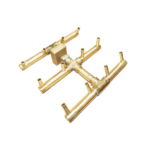 CAD Drawings Montana Fire Pits Square Tree-Style CROSSFIRE Brass Burner: CFBST120