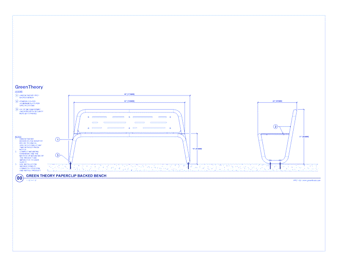 Paperclip Backed Bench (PPC1-G2)