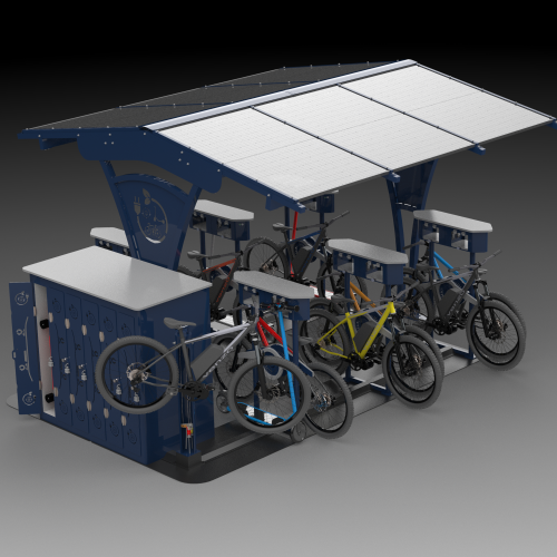 CAD Drawings BIM Models EnerFusion Inc. Ara e-Bike & e-Scooter Charging Station (ARA-EB2)
