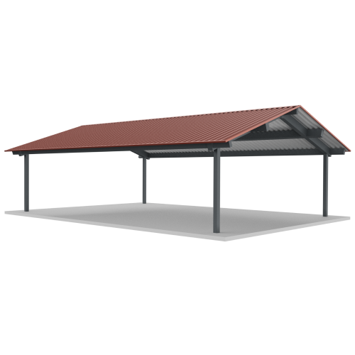 CAD Drawings BIM Models RCP Shelters, Inc. Tube Steel Gable: TS-G2434-04