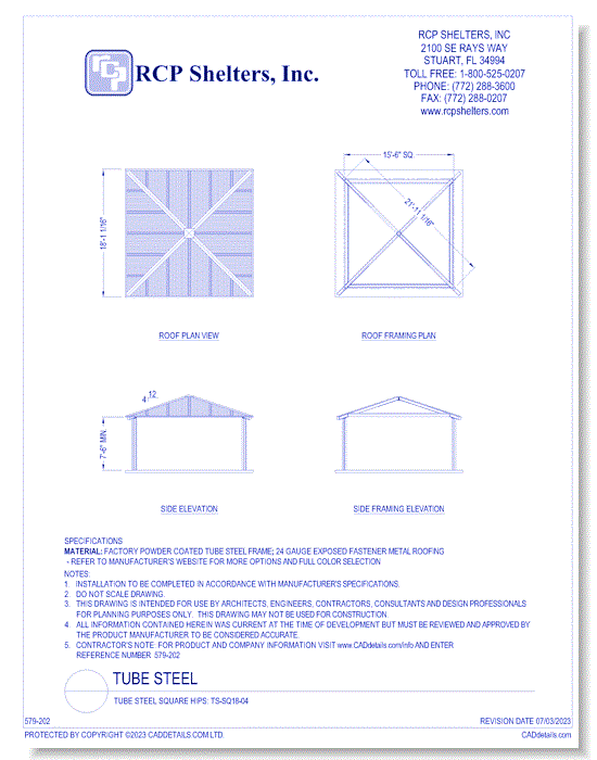 Tube Steel Square Hips: TS-SQ18-04