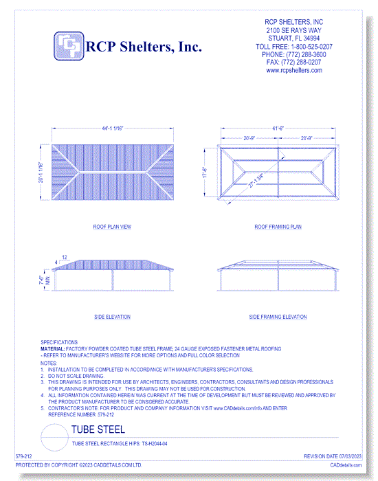 Tube Steel Rectangle Hips: TS-H2044-04