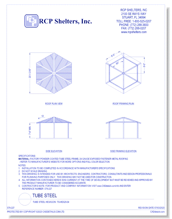 Tube Steel Hexagon: TS-HEX20-04