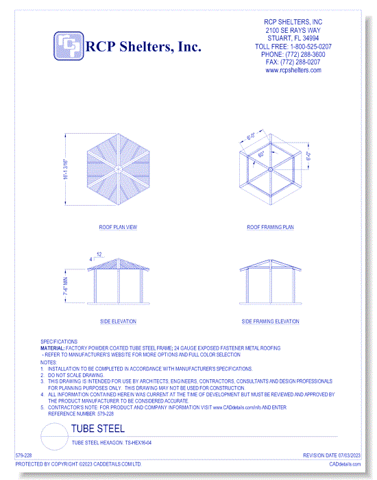Tube Steel Hexagon: TS-HEX16-04