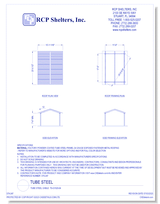 Tube Steel Gable: TS-G1520-04