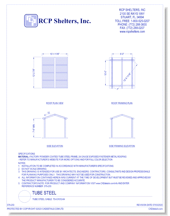 Tube Steel Gable: TS-G1012-04