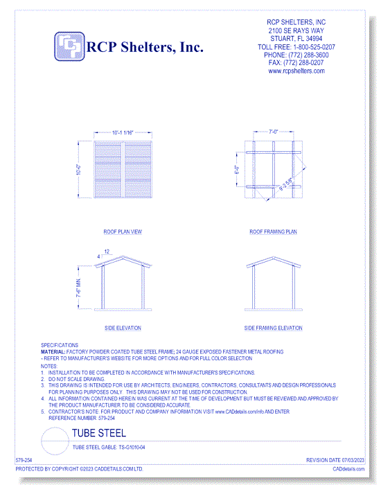 Tube Steel Gable: TS-G1010-04