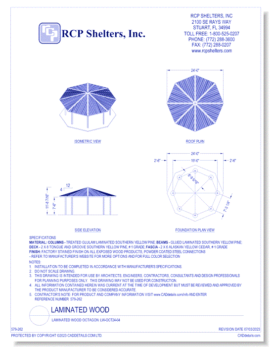 Laminated Wood Octagon: LW-OCT24-04