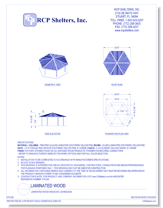 Laminated Wood Hexagon: LW-HEX24-04