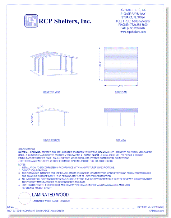 Laminated Wood Gable: LW-2020-03