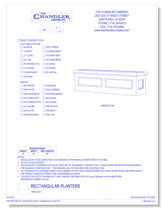 Rectangular Planters: Winslow II