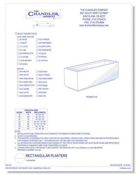 Rectangular Planters: Coronado