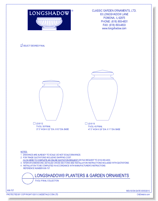 Tivoli Finial Collection