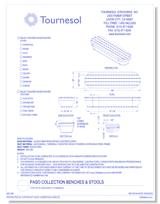 Paso 28" W Linear Bench (PCB2962818)