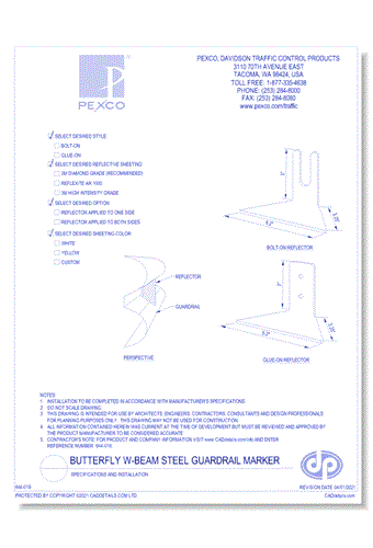 Butterfly W-Beam Steel Guardrail Marker - Specifications & Installation