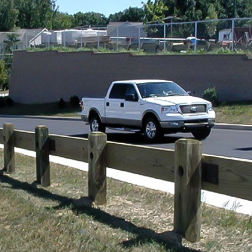 CAD Drawings BIM Models S.I. Storey Lumber Company, Inc. TimBarrier™: LotGuard™ Guardrail For Driveways & Parking Areas