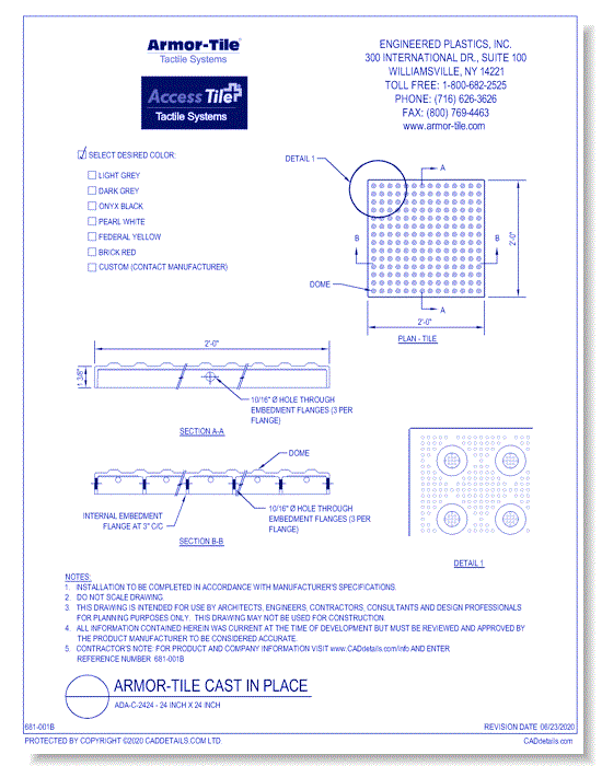 ADA-C-2424 - 24 Inch x 24 Inch