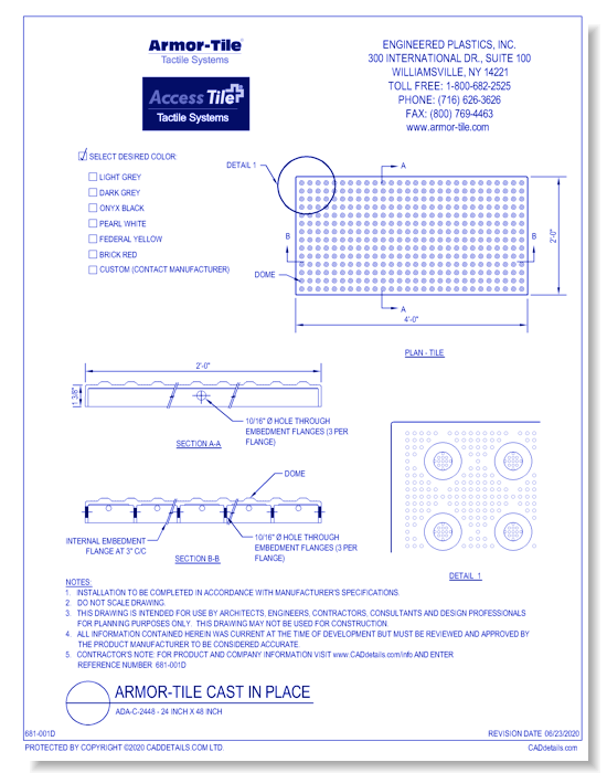 ADA-C-2448 - 24 Inch x 48 Inch