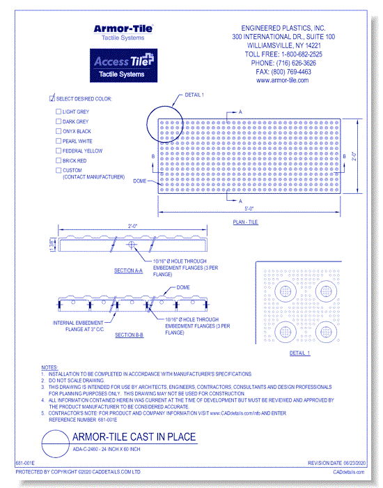 ADA-C-2460 - 24 Inch x 60 Inch