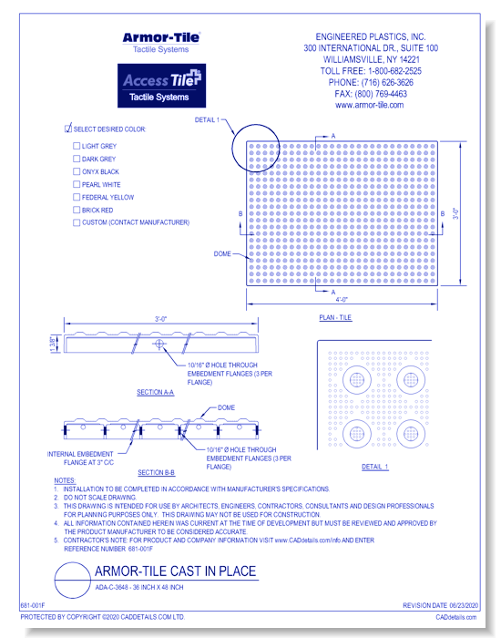 ADA-C-3648 - 36 Inch x 48 Inch