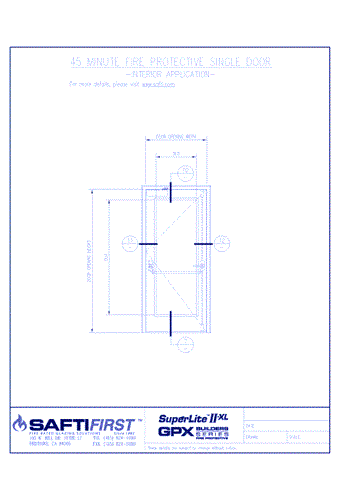 GPX Builders Series: 45 Minute Fire Protective Single Door with SuperLite II-XL 45 – Interior