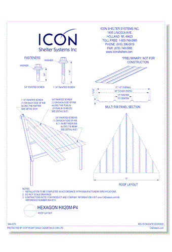 Hexagon HX20MCU-P4 - Roof Layout