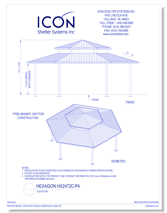 Hexagon HX28T2C-P4 - Elevation